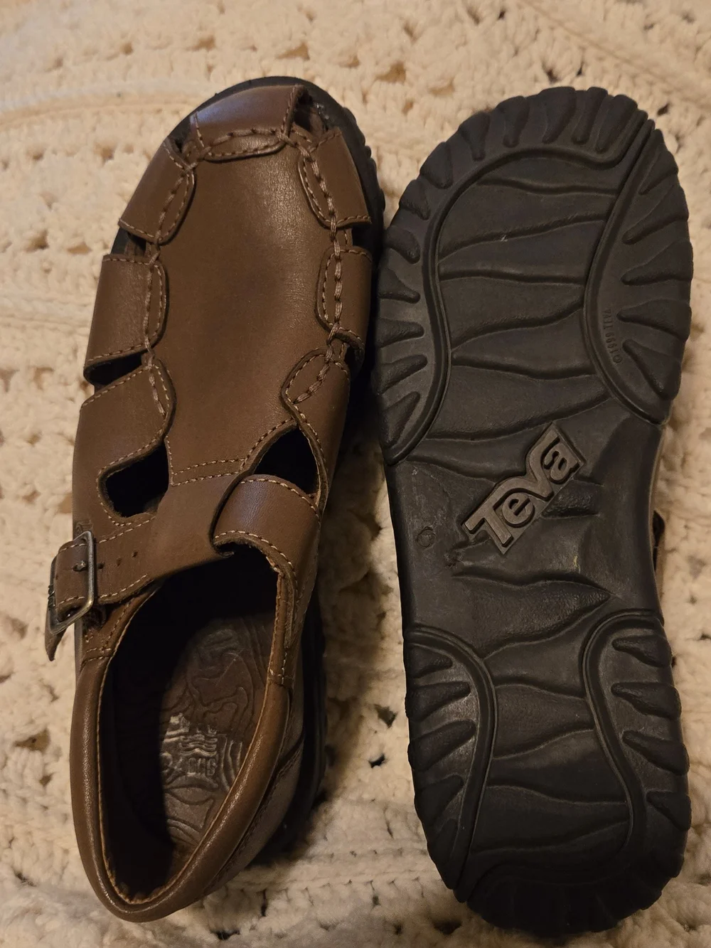 TEVA--Brown Men's Leather Fisherman Sandals